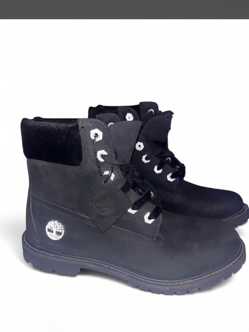 Timberland Black Nubuck Lace-Up Work Boots